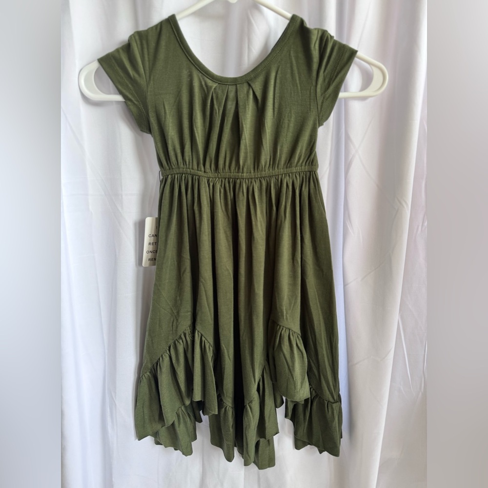 Joyfolie Mia Joy Girls Braelyn Olive Green Dress NWT - Picture 4 of 7